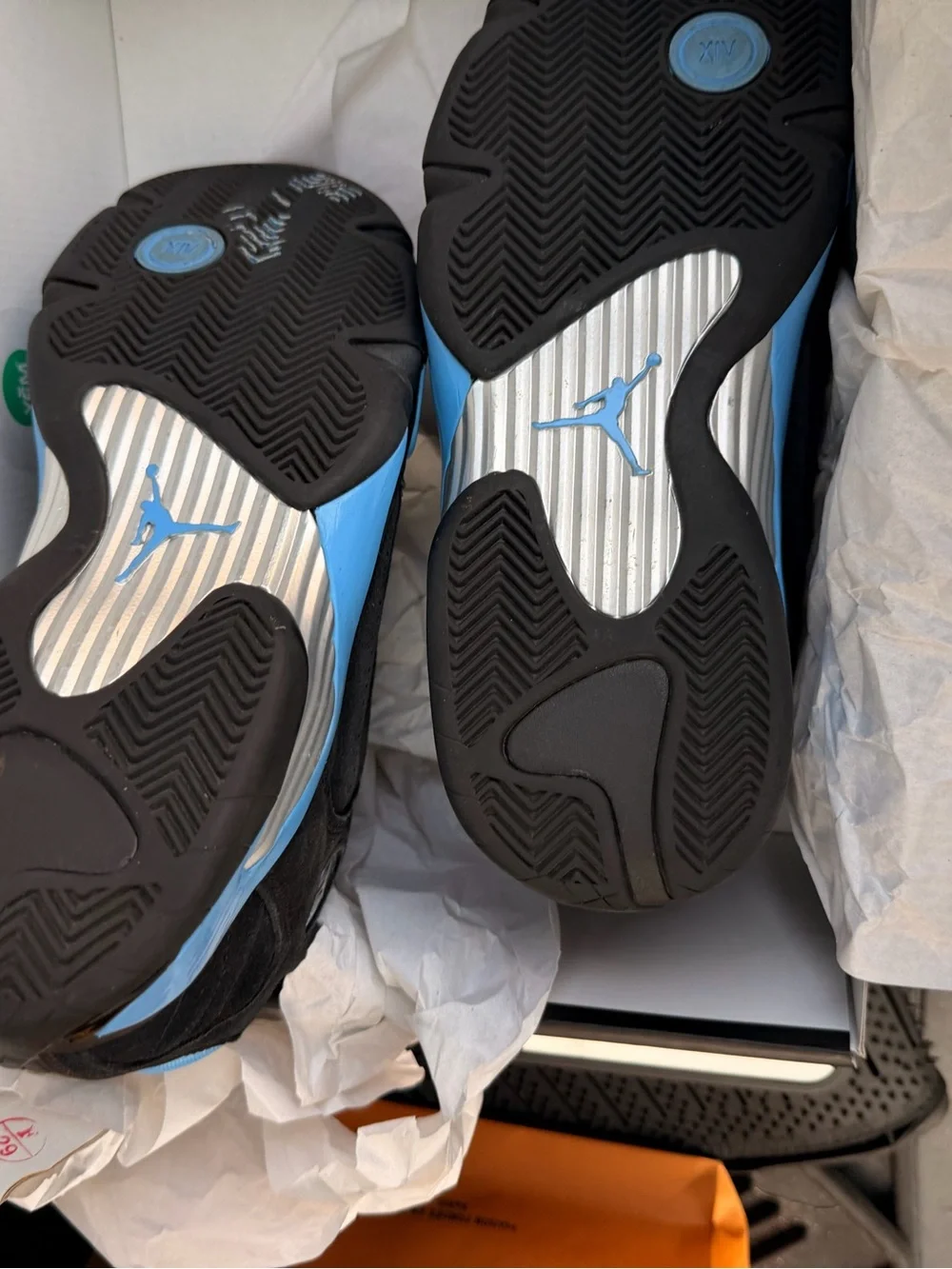 Jordan Retro 14 Black & University Blue Suede Basketball Sneakers